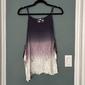 Young Fabulous & Broke Ombre Purple and White Tank - Small